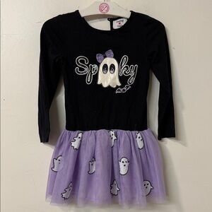 Spooky Black and Purple Ghost Dress for Kids